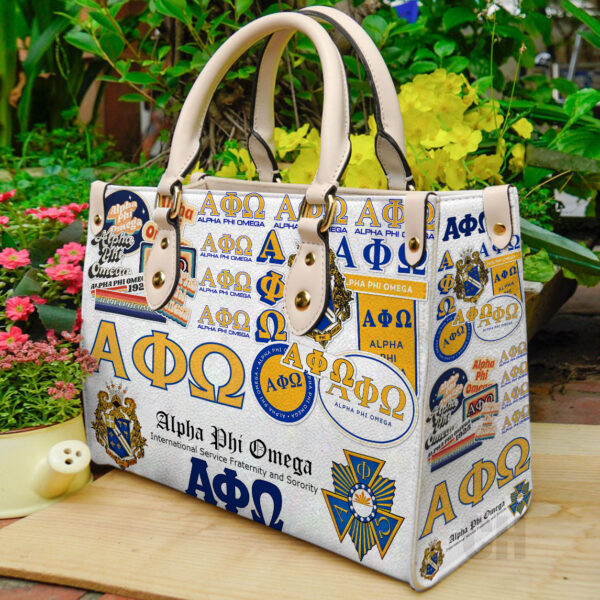 Alpha Phi Omega Leather Handbag 1