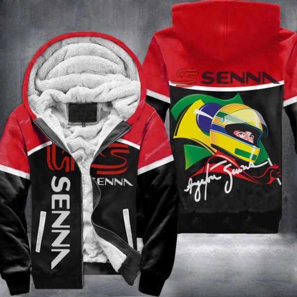 Ayrton Senna Fleece Zipper Hoodie 1