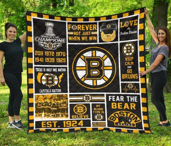 Boston Bruins Quilt Blanket 4