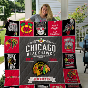 Chicago Blackhawks Quilt Blanket 3
