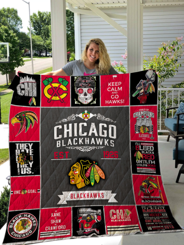 Chicago Blackhawks Quilt Blanket 3