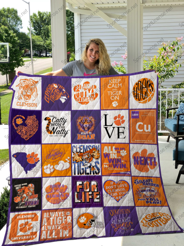 Clemson Tigers Quilt Blanket 1