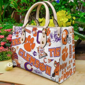 Clemson Tigers Leather Handbag