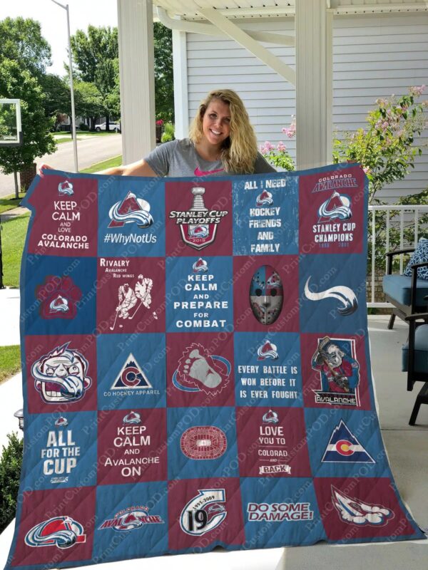 Colorado Avalanche Quilt Blanket 4