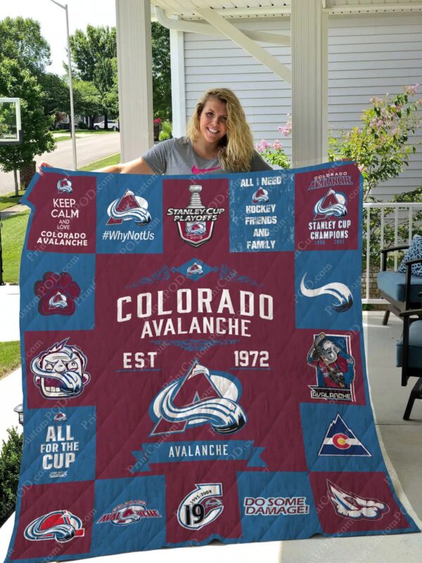 Colorado Avalanche Quilt Blanket 3