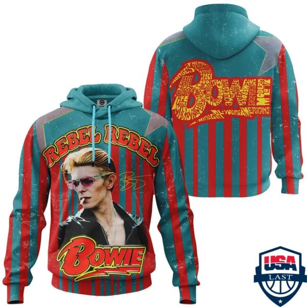 David Bowie Hoodie Zip Hoodie 3D 1