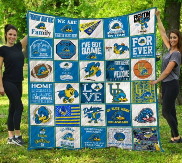 Delaware Fightin’ Blue Hens Quilt Blanket 1