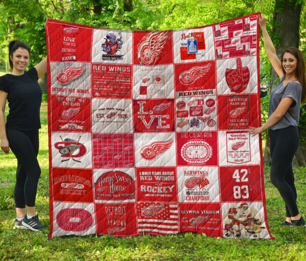 Detroit Red Wings Quilt Blanket 3