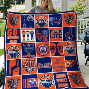 Edmonton Oilers Quilt Blanket 1