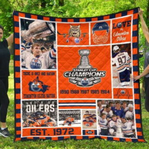 Edmonton Oilers Quilt Blanket 3