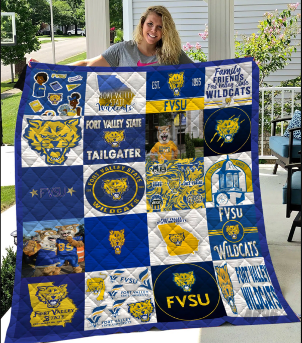 Fort Valley State University Wildcats Quilt Blanket 1