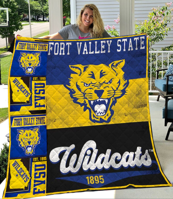 Fort Valley State University Wildcats Quilt Blanket