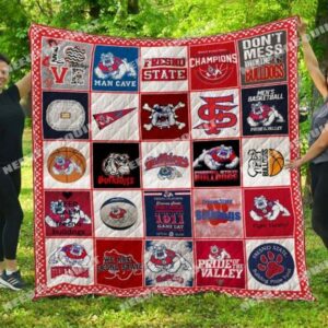 Fresno State Bulldogs Quilt Blanket 1