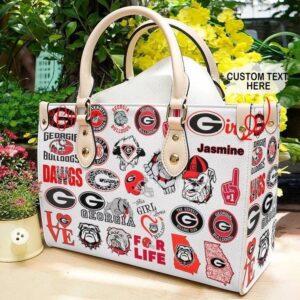 Georgia Bulldogs Custom Name Leather Handbag