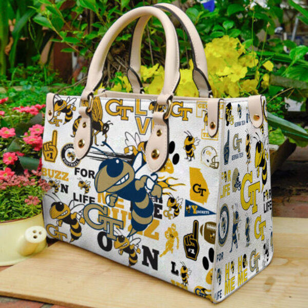 Georgia Tech Yellow Jackets Leather Handbag 1