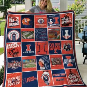 Illinois Fighting Illini Quilt Blanket 1