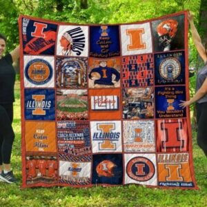 Illinois Fighting Illini Quilt Blanket 2