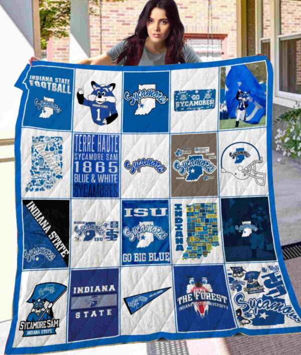 Indiana State Sycamores Quilt Blanket 2