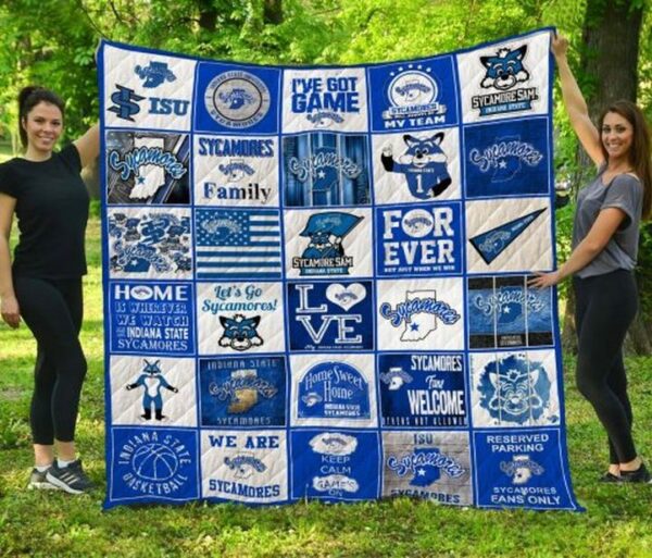 Indiana State Sycamores Quilt Blanket 1