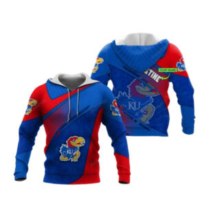 Kansas Jayhawks Custom Name Hoodie Zip Hoodie 3D