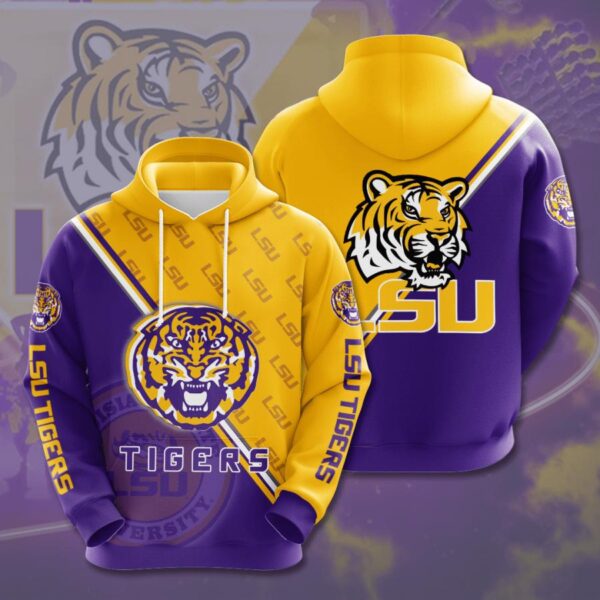 LSU Tigers Hoodie Zip Hoodie 3D 1