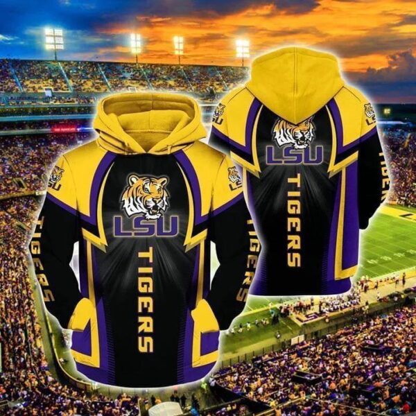 LSU Tigers Hoodie Zip Hoodie 3D 2