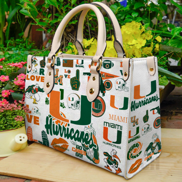 Miami Hurricanes Leather Handbag