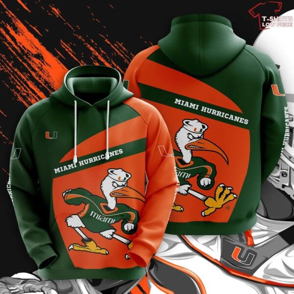 Miami Hurricanes Hoodie Zip Hoodie 3D 1