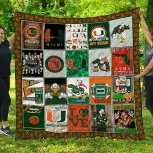 Miami Hurricanes Quilt Blanket 1