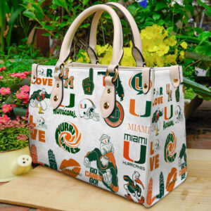 Miami Hurricanes Leather Handbag