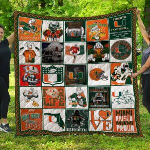 Miami Hurricanes Quilt Blanket 2