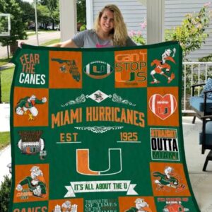 Miami Hurricanes Quilt Blanket 3