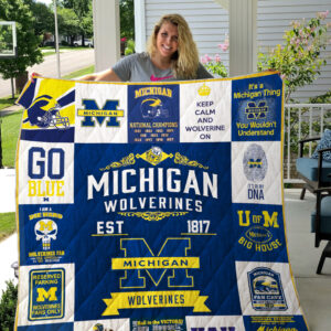 Michigan Wolverines Quilt Blanket 2