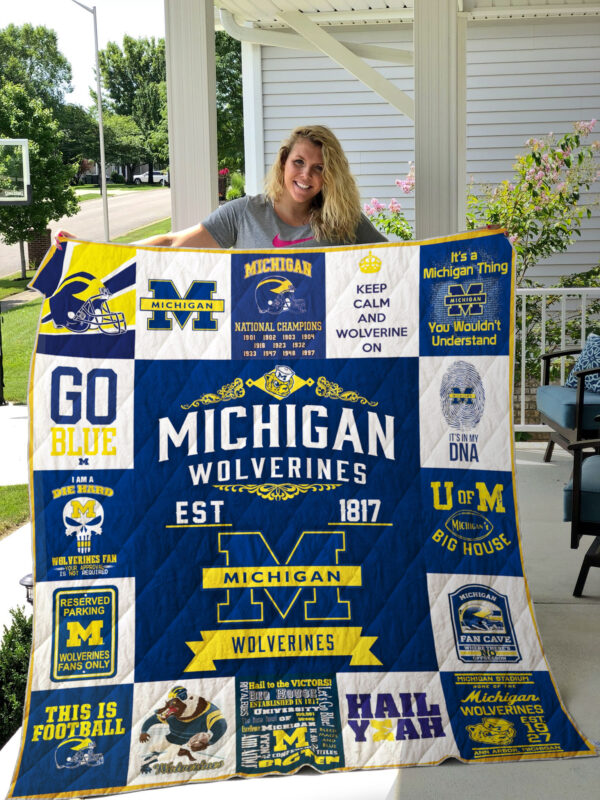 Michigan Wolverines Quilt Blanket 2