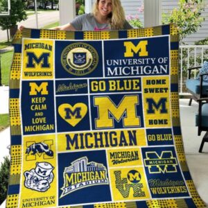 Michigan Wolverines Quilt Blanket 1