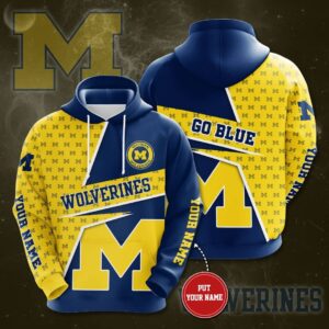 Michigan Wolverines Hoodie Zip Hoodie 3D 1