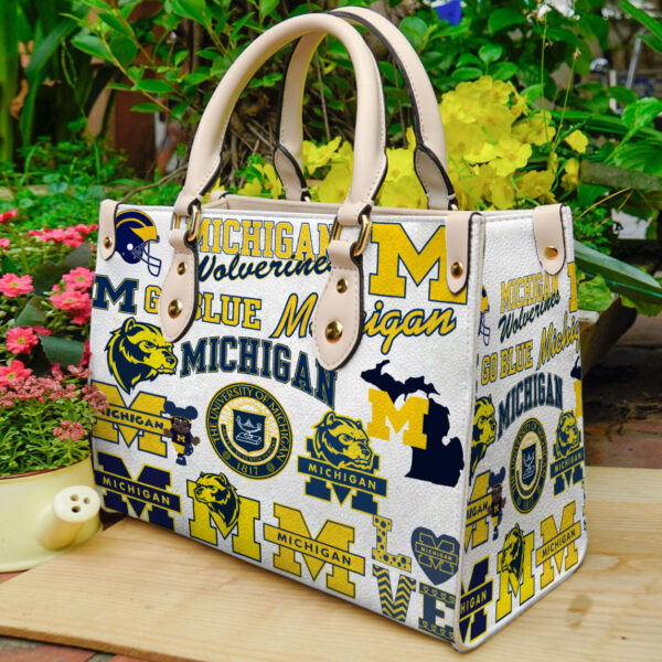 Michigan Wolverines Leather Handbag