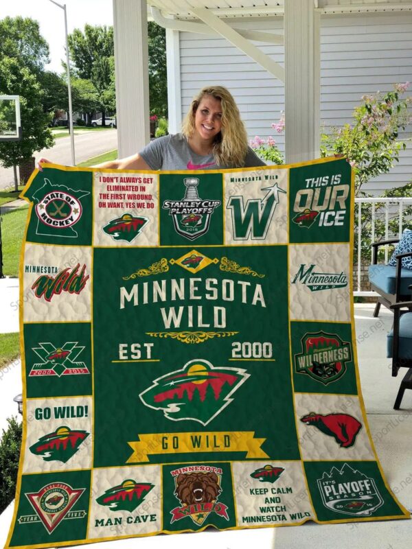 Minnesota Wild Quilt Blanket 3