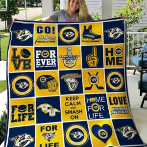 Nashville Predators Quilt Blanket 3