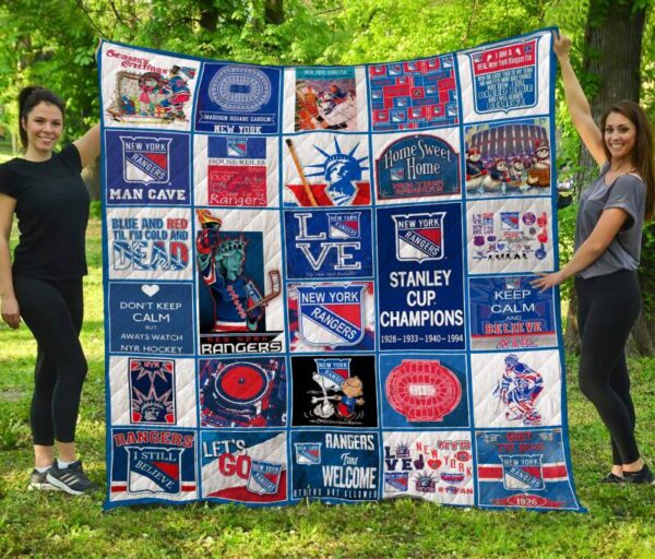 New York Rangers Quilt Blanket 3