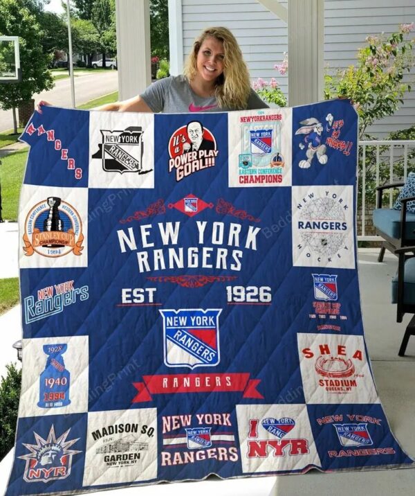 New York Rangers Quilt Blanket 2