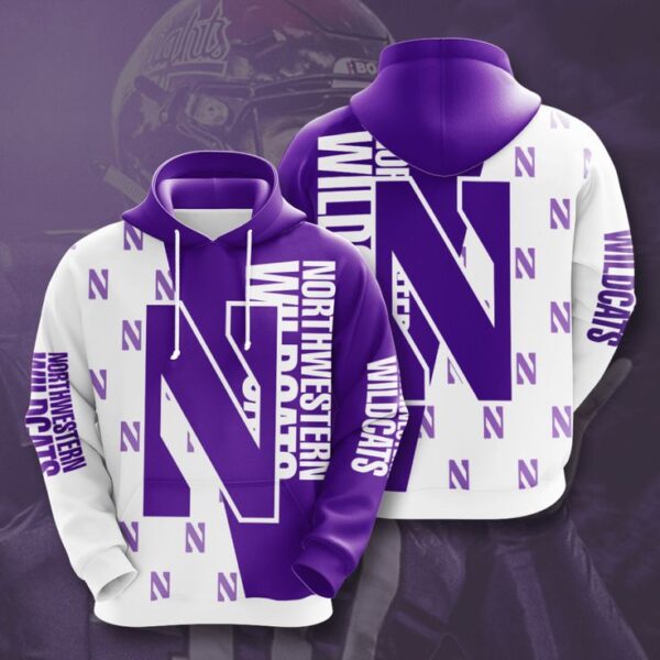 Northwestern Wildcats Hoodie Zip Hoodie 3D 1