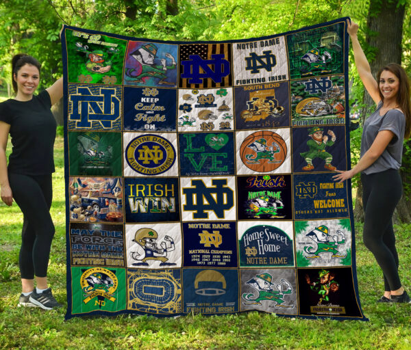 Notre Dame Fighting Irish Quilt Blanket 4