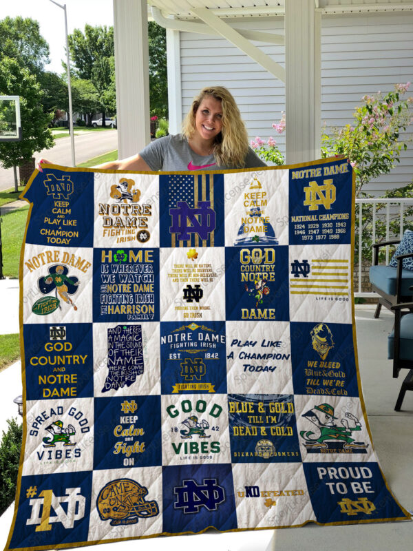 Notre Dame Fighting Irish Quilt Blanket 1