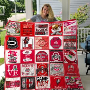 Ohio State Buckeyes Quilt Blanket V3