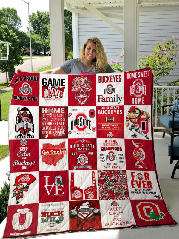 Ohio State Buckeyes Quilt Blanket 1