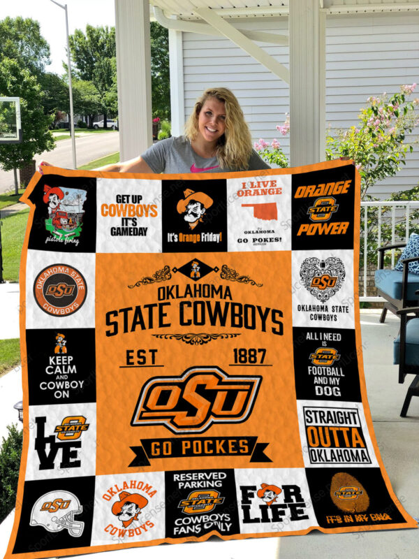 Oklahoma State Cowboys Quilt Blanket 2