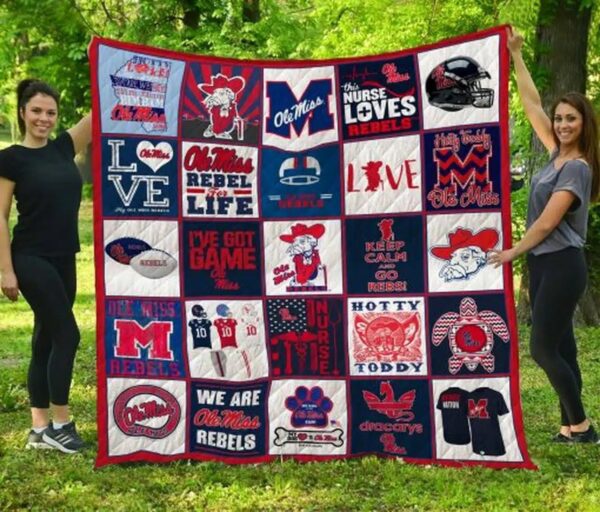 Ole Miss Rebels Quilt Blanket 2