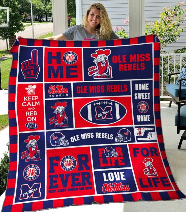 Ole Miss Rebels Quilt Blanket 1