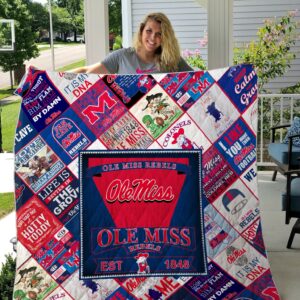 Ole Miss Rebels Quilt Blanket 1